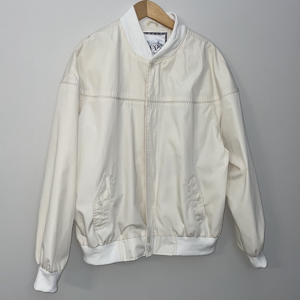 Vintage Munsingwear Men’s Jacket XL off White Full Zip Lightweight 80’s